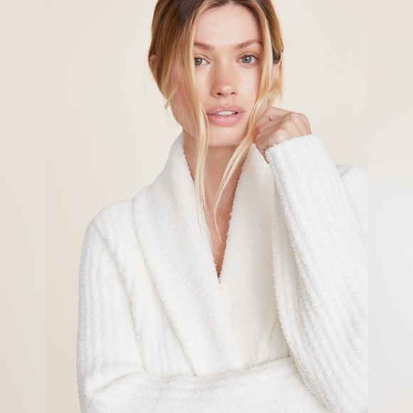 BAREFOOT DREAMS Eco CozyChic® Ribbed Robe Pearl Color - Picture 5 of 11